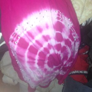 Rhinestone embellished tiedye skirt / maxi dress